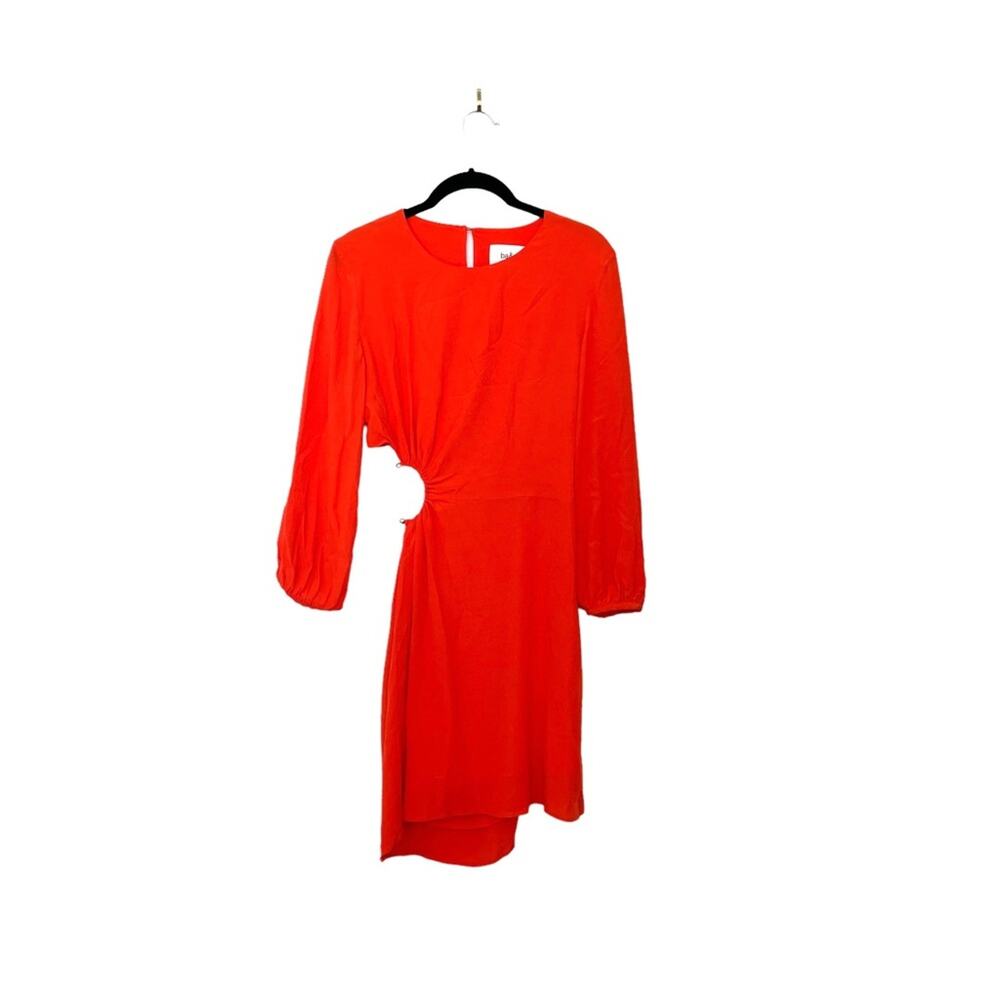 ba&sh Orange Long-Sleeve Asymmetric Dress with Side Cutout